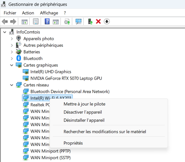Guide pour l'installation des drivers via le gestionnaire de périphériques