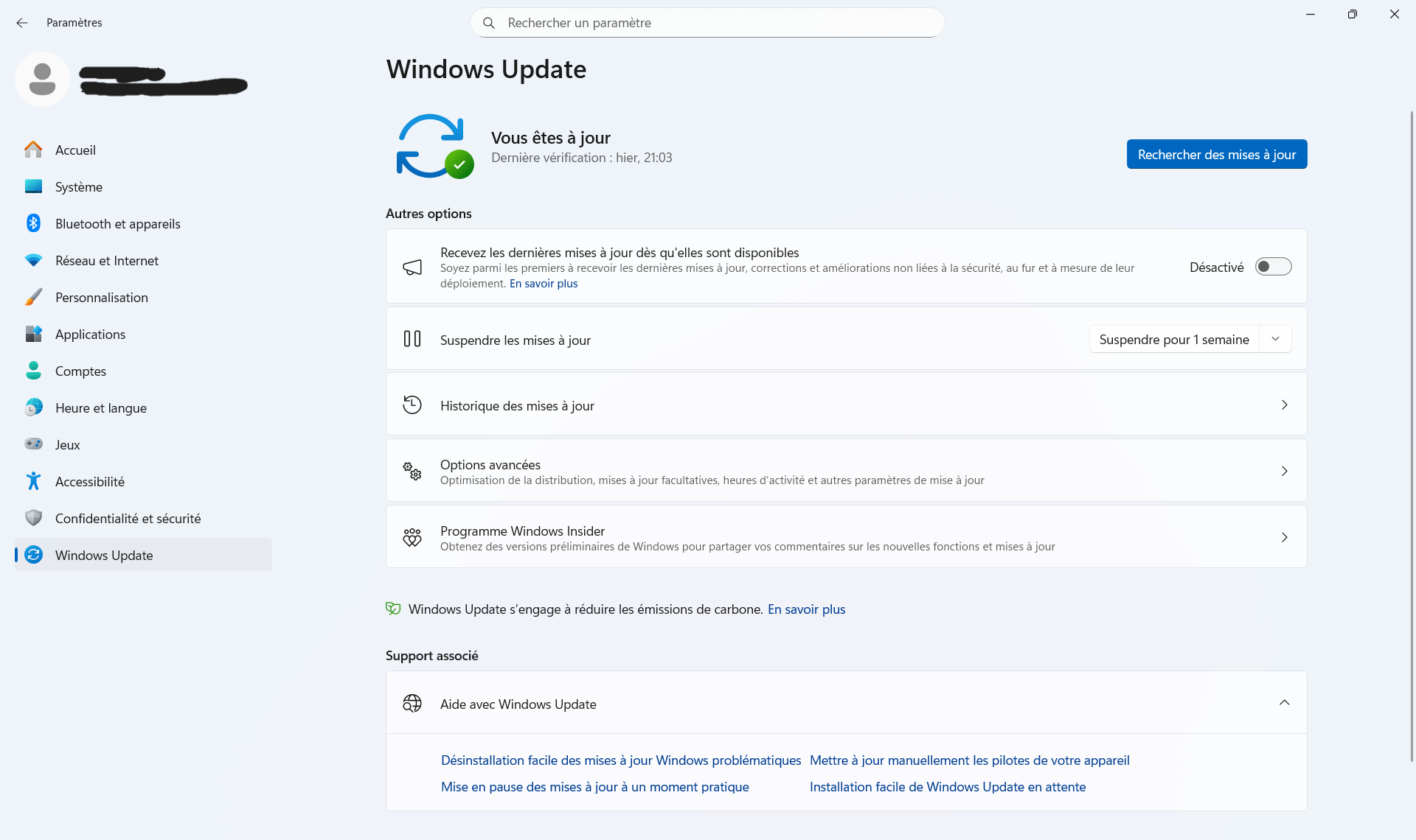 Cette image décrit le processus d'installation de drivers par l'intermédiaire de Windows Update.